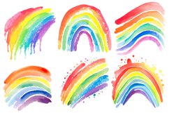 Watercolor Rainbow Splatter Clipart Bundle, 24 PNG Designs Product Image 4