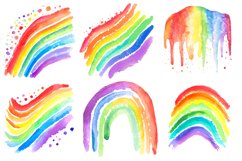 Watercolor Rainbow Splatter Clipart Bundle, 24 PNG Designs Product Image 5