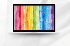 Watercolor Rainbow Stripes Digital Paper Bundle Product Image 4