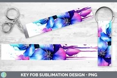 GorgeousWatercolor Rainbow Key Fob design.