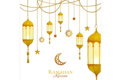 Ramadan Watercolor Golden Clipart Product Image 5