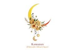 Ramadan Watercolor Floral Clipart Graphic Product Image 3