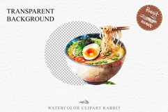 Watercolor Ramen Korean Food Asian Noodles Clipart PNG Transparent Print for invitation t-shirt designs sublimation designs tumbler kids printable