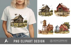 Watercolor Ranch Clipart Product Image 1