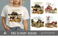 Watercolor Ranch Clipart Product Image 1