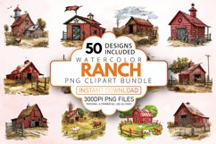 Watercolor Ranch Clipart Bundle Product Image 1