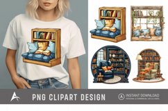 Watercolor Reading Nook Clipart Product Image 1