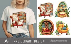 Watercolor Reading Nook Clipart Product Image 1