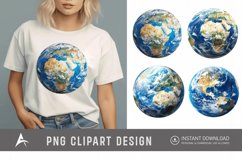Watercolor Realistic Earth Clipart Product Image 1