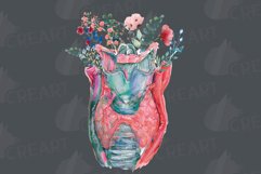 Watercolour floral larynx with thyroid med decor graphic art Product Image 10