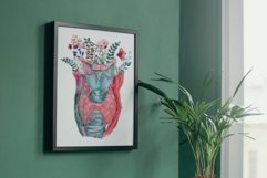 Watercolour floral larynx with thyroid med decor graphic art Product Image 5