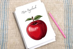 Watercolor Red Apple Clipart Bundle Product Image 3