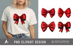 Watercolor Red Bow Clipart Product Image 1