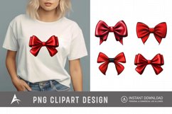 Watercolor Red Bow Clipart Product Image 1
