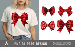 Watercolor Red Bow Clipart Product Image 1