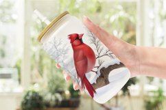 Watercolor Red Cardinal Bird Glass Can Wraps Product Image 2