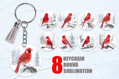 Watercolor Red Cardinal Bird Keychain | Keyring Product Image 1