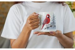 Watercolor Red Cardinal Bird | Mug sublimation design Product Image 2