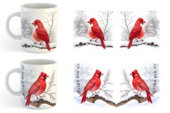 Watercolor Red Cardinal Bird | Mug sublimation design Product Image 5