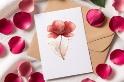 Watercolor Red Floral Clipart PNG Product Image 2