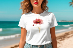 Watercolor Red Floral Clipart PNG Product Image 4