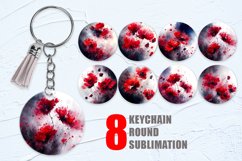 Keychain Watercolor Red Flowers | Keyring Product Image 1