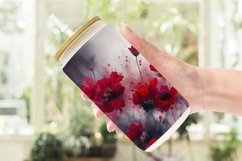 Glass Can Wraps Watercolor Red Flowers Product Image 2