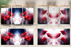 Glass Can Wraps Watercolor Red Flowers Product Image 3