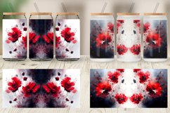 Glass Can Wraps Watercolor Red Flowers Product Image 4