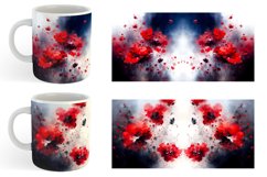 Watercolor Red Flowers Mug sublimation design Product Image 3