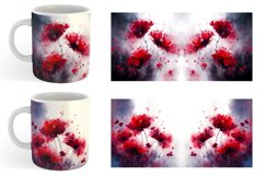 Watercolor Red Flowers Mug sublimation design Product Image 4
