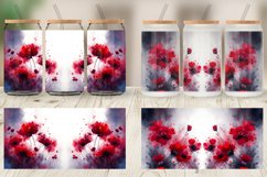 Glass Can Wraps Watercolor Red Flowers Product Image 5