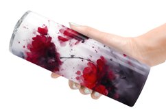 Watercolor Red Flowers Tumbler Sublimation Wrap Product Image 2