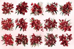 Watercolor Red Orchid Flower Clipart Bundle Product Image 3