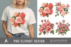 Watercolor Red Rose Bouquet Clipart Product Image 1