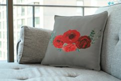 Red Rose Bouquets watercolour clip art. Rose invitation png. Product Image 6