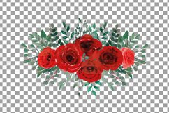 Red Rose Bouquets watercolour clip art. Rose invitation png. Product Image 16