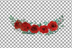Red Rose Bouquets watercolour clip art. Rose invitation png. Product Image 14