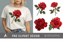 Watercolor Red Rose Clipart Product Image 1