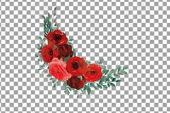 Red rose wedding floral templates, geo gold floral frames. Product Image 15