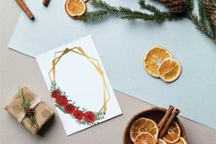Red rose wedding floral templates, geo gold floral frames. Product Image 8