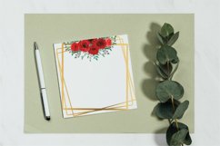 Red rose wedding floral templates, geo gold floral frames. Product Image 2