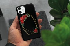 Red rose wedding floral templates, geo gold floral frames. Product Image 4