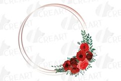 Red rose wedding floral templates, geo rosegold frames decor Product Image 13