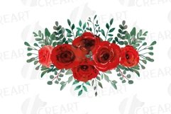 Red rose wedding floral templates, geo rosegold frames decor Product Image 15