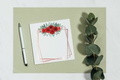 Red rose wedding floral templates, geo rosegold frames decor Product Image 5