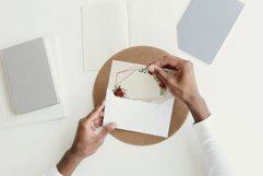 Red rose wedding floral templates, geo rosegold frames decor Product Image 3