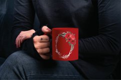 Red rose wedding floral templates, geo rosegold frames decor Product Image 4