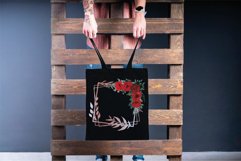Red rose wedding floral templates, geo rosegold frames decor Product Image 10