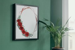 Red rose wedding floral templates, geo rosegold frames decor Product Image 7